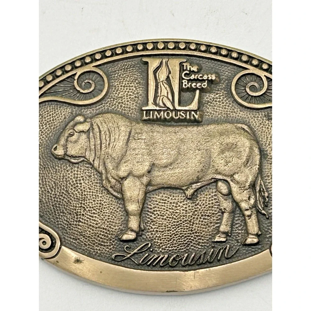 TONY LAMA Limousin Bull Cow Sire Belt Buckle Cattle Breed Series FIRST Edition